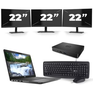 Dell Latitude 5300 - Intel Core i5-8e Generatie - 13 inch - 16GB RAM - 512GB SSD - Windows 11 + 3x 22 inch Monitor