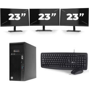 HP Z230 Workstation Tower - Intel Core i5-4e Generatie - 8GB RAM - 240GB SSD - Windows 10 + 3x 23 inch Monitor