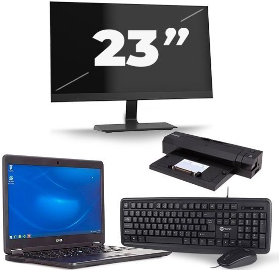 Dell Latitude E7450 - Intel Core i7-5e Generatie - 14 inch - 8GB RAM - 128GB SSD - Windows 11 + 1x 23 inch Monitor