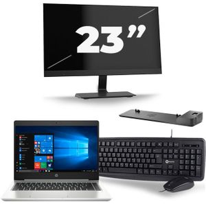 HP ProBook 445 G7 - AMD Ryzen 5 4500U - 14 inch - 8GB RAM - 256GB SSD - Windows 10 + 1x 23 inch Monitor