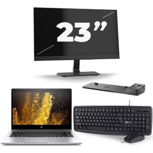 HP EliteBook 840 G5 - Intel Core i5-8e Generatie - 14 inch - 16GB RAM - 480GB SSD - Windows 11 + 1x 23 inch Monitor