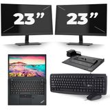 Lenovo ThinkPad T470s - Intel Core i7-7e Generatie - 14 inch - 16GB RAM - 480GB SSD - Windows 11 + 2x 23 inch Monitor
