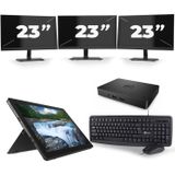 Dell Latitude 5290 - Intel Core i5-8e Generatie - 12 inch - 16GB RAM - 512GB SSD - Windows 11 + 3x 23 inch Monitor