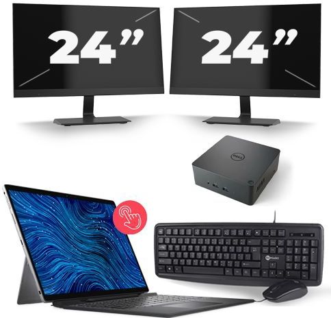 Dell Latitude 7320 - Intel Core i5-11e Generatie - 13 inch - 16GB RAM - 512GB SSD - Windows 11 Home + 2x 24 inch Monitor