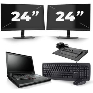 Lenovo ThinkPad T420 - Intel Core i5-2e Generatie - 14 inch - 8GB RAM - 240GB SSD - Windows 10 + 2x 24 inch Monitor