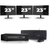 HP ProDesk 600 G2 SFF - Intel Core i5-6e Generatie - 8GB RAM - 256GB SSD - Windows 11 + 3x 23 inch Monitor