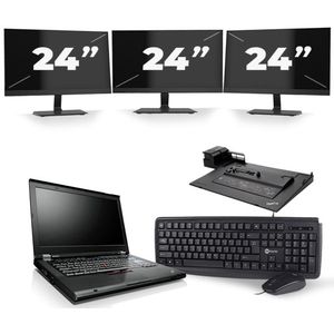 Lenovo ThinkPad T420 - Intel Core i7-2e Generatie - 14 inch - 8GB RAM - 240GB SSD - Windows 10 + 3x 24 inch Monitor