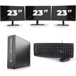 HP ProDesk 600 G1 SFF - Intel Core i3-4e Generatie - 8GB RAM - 120GB SSD - Windows 10 + 3x 23 inch Monitor
