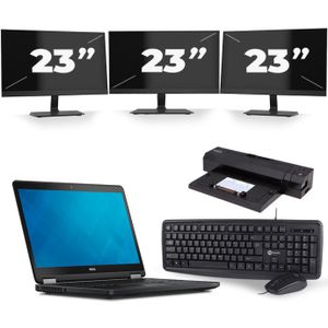Dell Latitude E5250 - Intel Core i5-4e Generatie - 12 inch - 8GB RAM - 240GB SSD - Windows 11 + 3x 23 inch Monitor