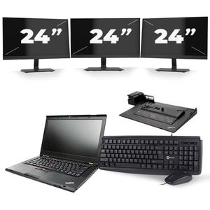 Lenovo ThinkPad L530 - Intel Core i5-3e Generatie - 15 inch - 8GB RAM - 240GB SSD - Windows 10 + 3x 24 inch Monitor