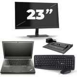 Lenovo ThinkPad X240 - Intel Core i5-4e Generatie - 12 inch - 8GB RAM - 240GB SSD - Windows 11 + 1x 23 inch Monitor
