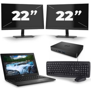 Dell Latitude 3400 - Intel Core i5-8e Generatie - 14 inch - 16GB RAM - 480GB SSD - Windows 11 + 2x 22 inch Monitor