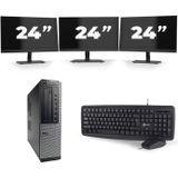 Dell Optiplex 7010 Desktop - Intel Core i5-3e Generatie - 8GB RAM - 256GB SSD - Windows 10 + 3x 24 inch Monitor