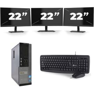 Dell Optiplex 9010 SFF - Intel Core i5-3e Generatie - 8GB RAM - 240GB SSD - Windows 10 + 3x 22 inch Monitor