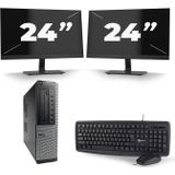 Dell Optiplex 7010 Desktop - Intel Core i3-3e Generatie - 8GB RAM - 128GB SSD - Windows 10 + 2x 24 inch Monitor