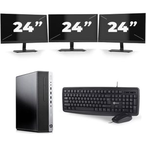 HP EliteDesk 800 G3 SFF - Intel Core i5-6e Generatie - 8GB RAM - 240GB SSD - Windows 11 + 3x 24 inch Monitor