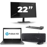 HP ProBook 450 G5 - Intel Core i5-8e Generatie - 15 inch - 16GB RAM - 480GB SSD - Windows 11 + 1x 22 inch Monitor