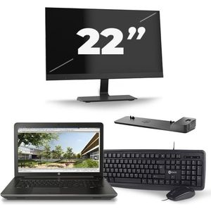 HP ZBook 17 G3 - Intel Core i7-6e Generatie - 17 inch - 16GB RAM - 512GB SSD - Windows 11 + 1x 22 inch Monitor
