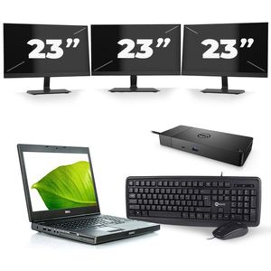 Dell Precision M4600 - Intel Core i5-2e Generatie - 15 inch - 8GB RAM - 256GB SSD - Windows 10 + 3x 23 inch Monitor