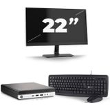 HP EliteDesk 800 G3 USFF - Intel Core i3-6e Generatie - 8GB RAM - 128GB SSD - Windows 11 + 1x 22 inch Monitor