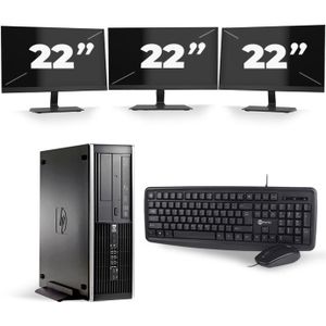 HP Compaq 8100 Elite SFF - Intel Core i7-1e Generatie - 16GB RAM - 512GB SSD - Windows 10 + 3x 22 inch Monitor