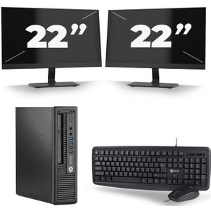 HP EliteDesk 800 G1 USFF - Intel Core i7-4e Generatie - 16GB RAM - 480GB SSD - Windows 10 + 2x 22 inch Monitor