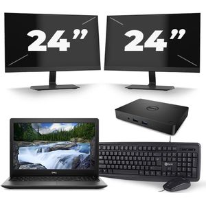 Dell Latitude 3590 - Intel Core i5-8e Generatie - 15 inch - 16GB RAM - 480GB SSD - Windows 11 + 2x 24 inch Monitor