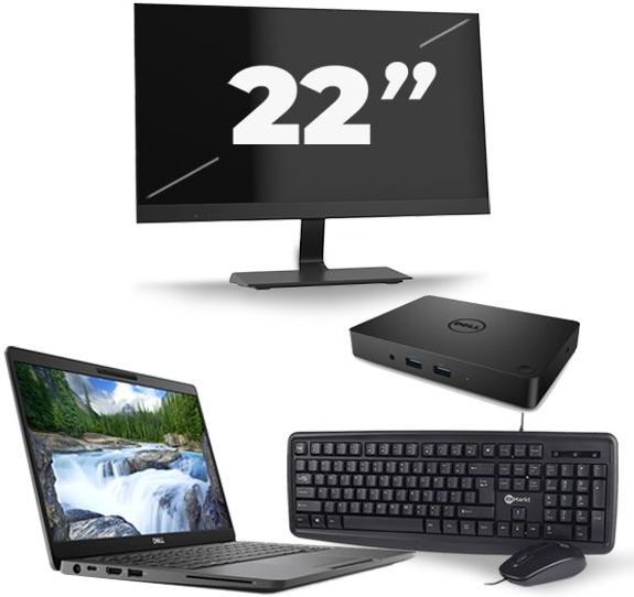 Dell Latitude 5300 - Intel Core i7-8e Generatie - 13 inch - 16GB RAM - 480GB SSD - Windows 11 + 1x 22 inch Monitor