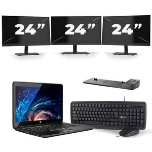HP ZBook 14 G2 - Intel Core i7-5e Generatie - 14 inch - 16GB RAM - 480GB SSD - Windows 11 + 3x 24 inch Monitor