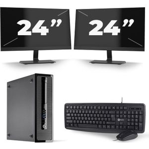 HP ProDesk 400 G1 SFF - Intel Core i7-4e Generatie - 16GB RAM - 512GB SSD - Windows 10 + 2x 24 inch Monitor