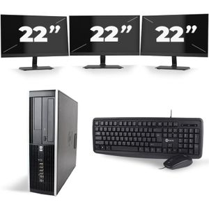 HP Compaq 8200 Elite SFF - Intel Core i5-2e Generatie - 8GB RAM - 256GB SSD - Windows 10 + 3x 22 inch Monitor