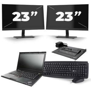 Lenovo ThinkPad L530 - Intel Core i5-3e Generatie - 15 inch - 8GB RAM - 240GB SSD - Windows 10 + 2x 23 inch Monitor
