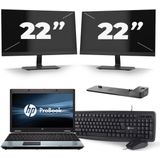 HP ProBook 6550b - Intel Core i5-1e Generatie - 15 inch - 8GB RAM - 256GB SSD - Windows 10 + 2x 22 inch Monitor