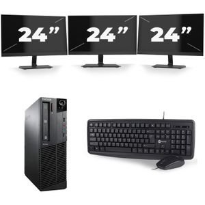 Lenovo ThinkCentre M92P SFF - Intel Core i5-3e Generatie - 8GB RAM - 256GB SSD - Windows 10 + 3x 24 inch Monitor