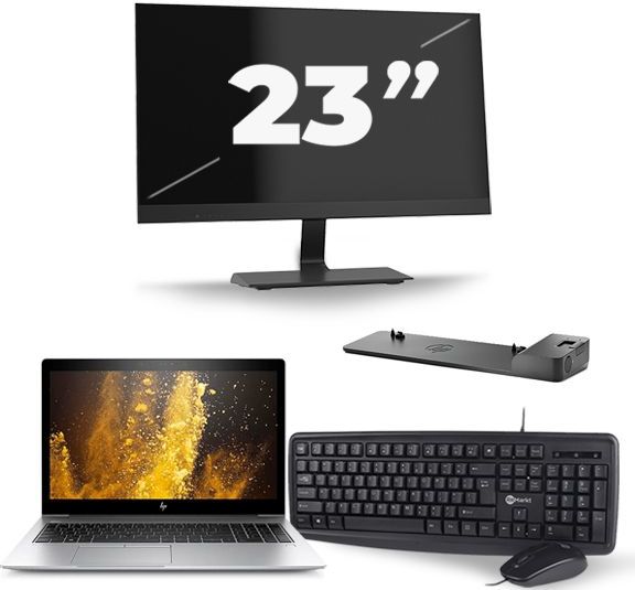 HP EliteBook 850 G5 - Intel Core i7-8e Generatie - 15 inch - 16GB RAM - 512GB SSD - Windows 11 + 1x 23 inch Monitor