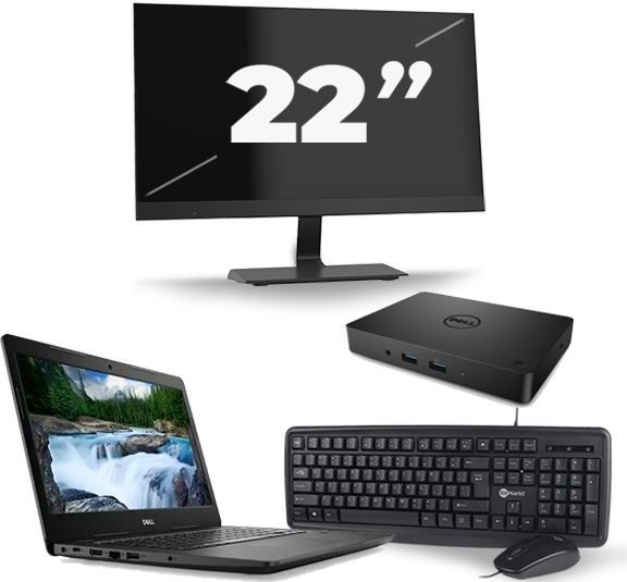 Dell Latitude 3490 - Intel Core i3-8e Generatie - 14 inch - 8GB RAM - 240GB SSD - Windows 11 + 1x 22 inch Monitor