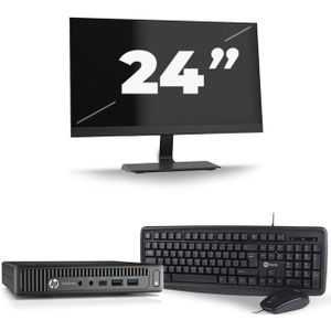 HP EliteDesk 800 G2 USFF - Intel Core i3-6e Generatie - 8GB RAM - 120GB SSD - Windows 11 + 1x 24 inch Monitor