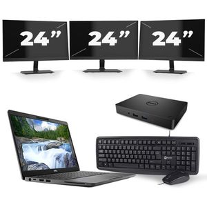 Dell Latitude 5300 - Intel Core i7-8e Generatie - 13 inch - 16GB RAM - 480GB SSD - Windows 11 + 3x 24 inch Monitor