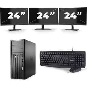 HP Z200 Workstation Tower - Intel Core i7-1e Generatie - 16GB RAM - 480GB SSD - Windows 10 + 3x 24 inch Monitor
