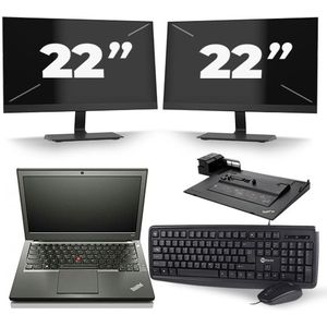 Lenovo ThinkPad X240 - Intel Core i7-4e Generatie - 12 inch - 8GB RAM - 240GB SSD - Windows 11 + 2x 22 inch Monitor