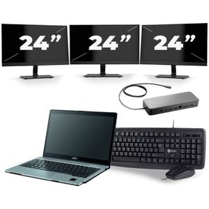 Fujitsu LifeBook S938 - Intel Core i7-8e Generatie - 13 inch - 16GB RAM - 512GB SSD - Windows 11 + 3x 24 inch Monitor