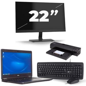 Dell Latitude E7450 - Intel Core i5-5e Generatie - 14 inch - 8GB RAM - 120GB SSD - Windows 11 + 1x 22 inch Monitor