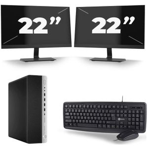 HP EliteDesk 800 G5 SFF - Intel Core i7-8e Generatie - 16GB RAM - 480GB SSD - Windows 11 + 2x 22 inch Monitor