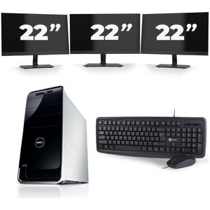 Dell XPS 8300 Tower - Intel Core i7-2e Generatie - 16GB RAM - 512GB SSD - Windows 10 + 3x 22 inch Monitor