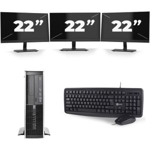 HP Compaq Elite 8300 SFF - Intel Core i7-3e Generatie - 16GB RAM - 480GB SSD - Windows 10 + 3x 22 inch Monitor