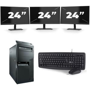 Lenovo ThinkCentre M92p Tower - Intel Core i7-3e Generatie - 16GB RAM - 512GB SSD - Windows 10 + 3x 24 inch Monitor