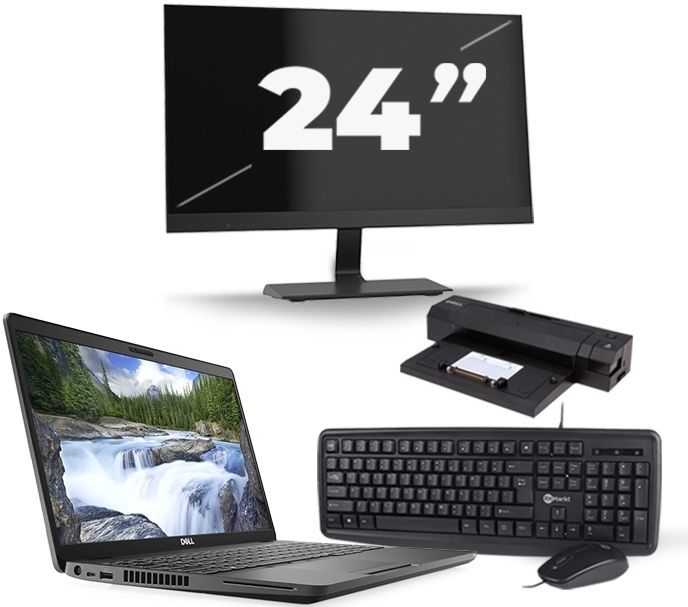 Dell Latitude 5500 - Intel Core i5-8e Generatie - 15 inch - 16GB RAM - 480GB SSD - Windows 11 + 1x 24 inch Monitor