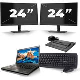 Lenovo ThinkPad T450s - Intel Core i7-5e Generatie - 14 inch - 8GB RAM - 256GB SSD - Windows 11 + 2x 24 inch Monitor