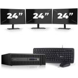 HP ProDesk 600 G2 SFF - Intel Core i5-6e Generatie - 8GB RAM - 256GB SSD - Windows 11 + 3x 24 inch Monitor