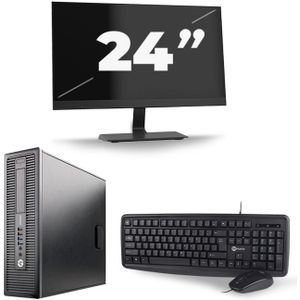 HP EliteDesk 800 G1 SFF - Intel Core i7-4e Generatie - 16GB RAM - 512GB SSD - Windows 10 + 1x 24 inch Monitor